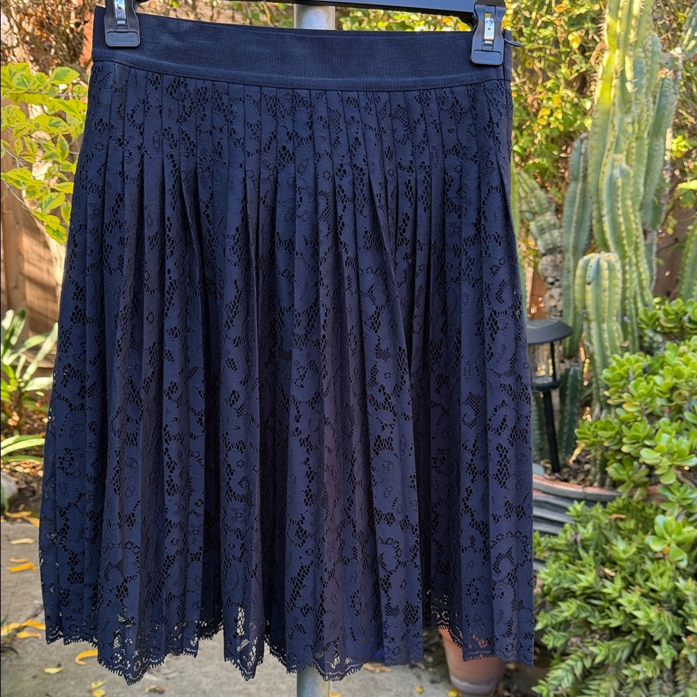 Ann Taylor Midnight Blue Lace A-Line Skirt